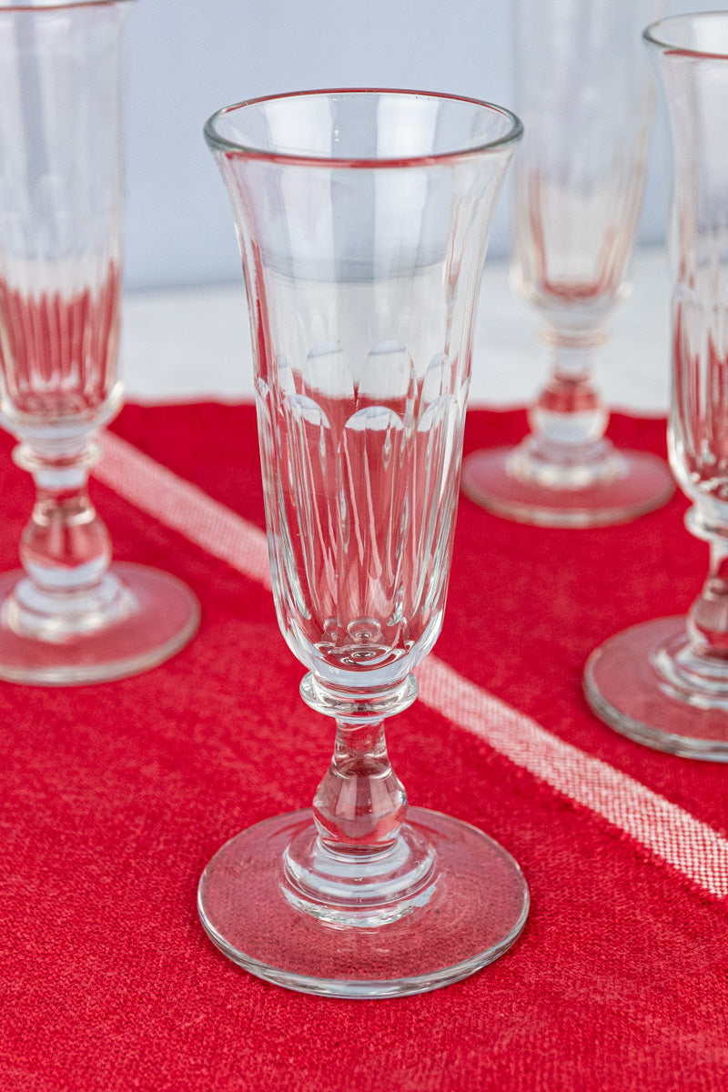 Antique Baccarat Crystal Champagne Flutes - Set of 6