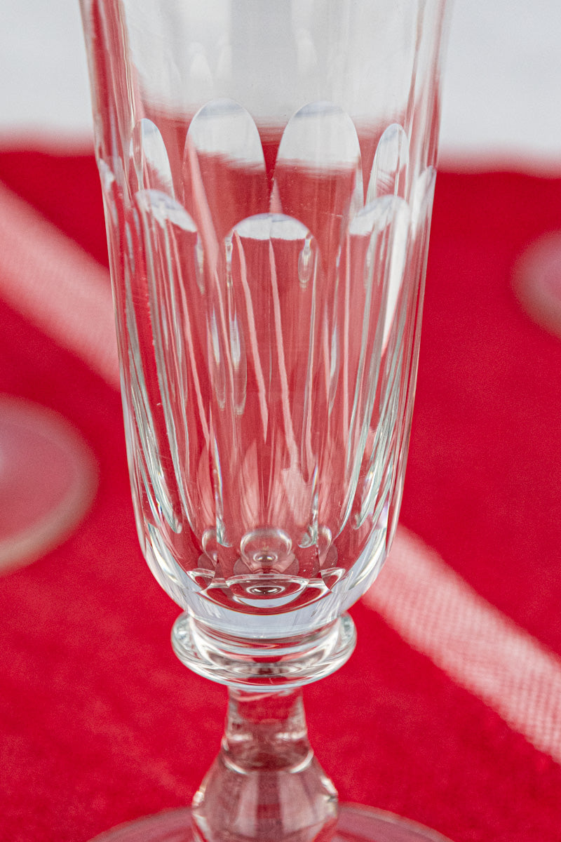 Antique Baccarat Crystal Champagne Flutes - Set of 6