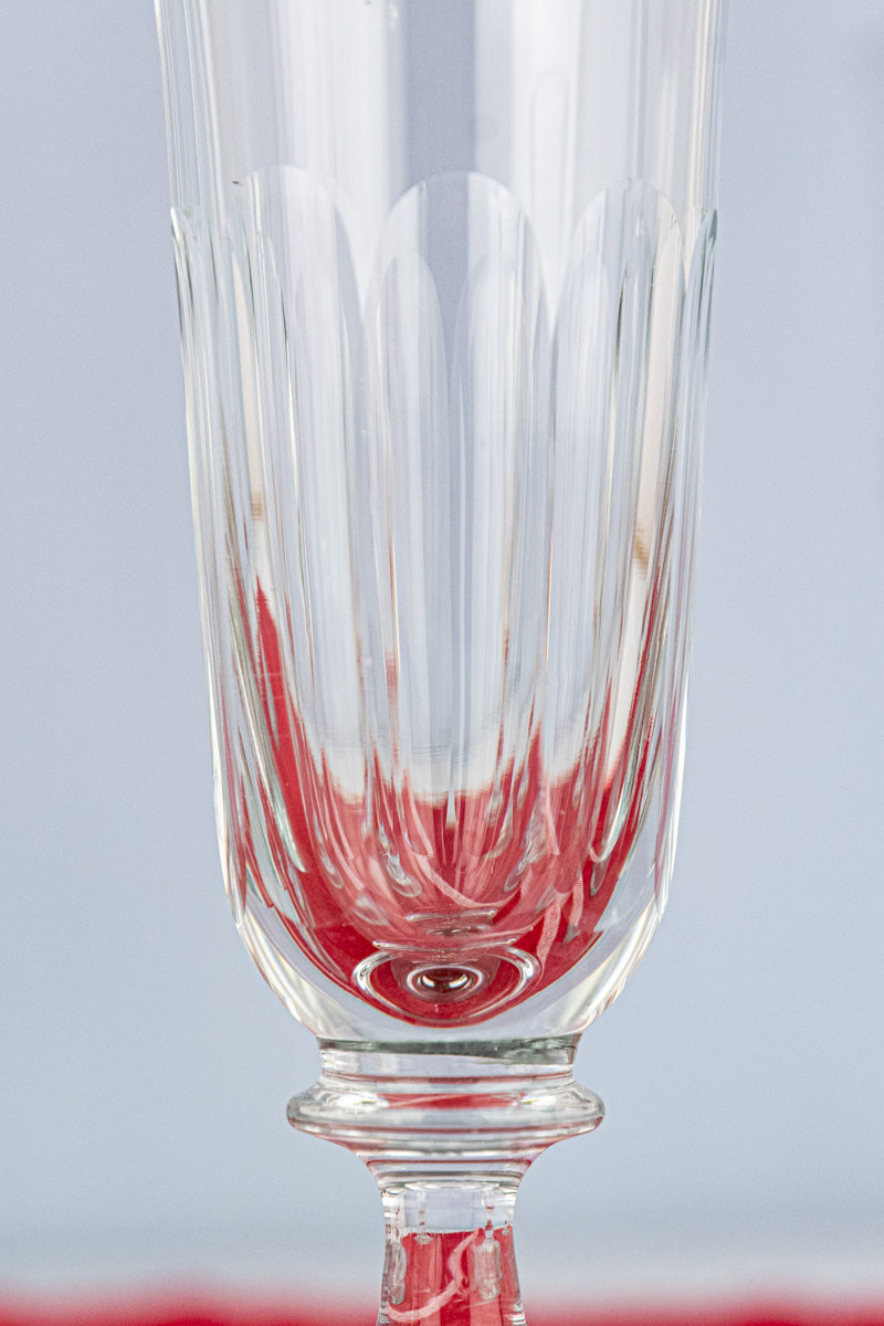 Antique Baccarat Crystal Champagne Flutes - Set of 6