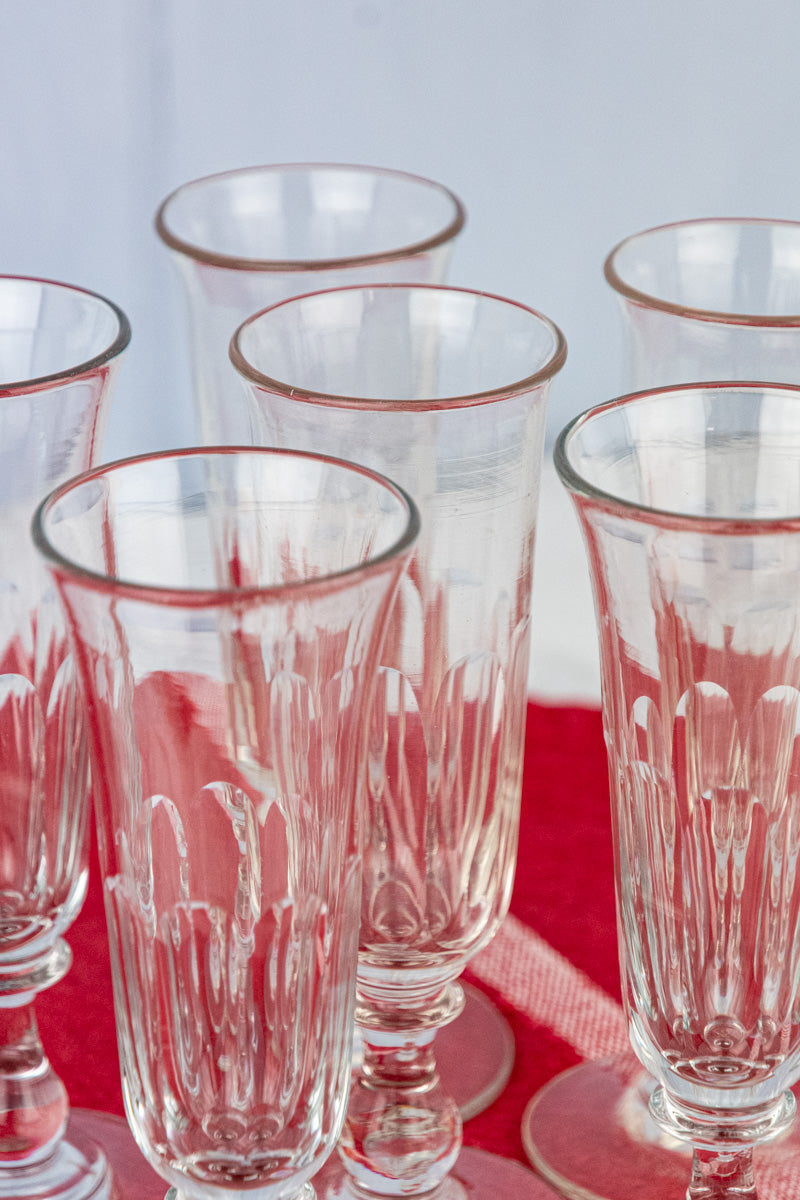 Antique Baccarat Crystal Champagne Flutes - Set of 6
