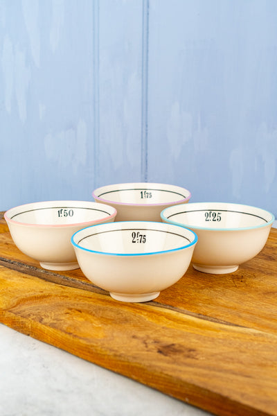 French Franc Bowls - Set of 4