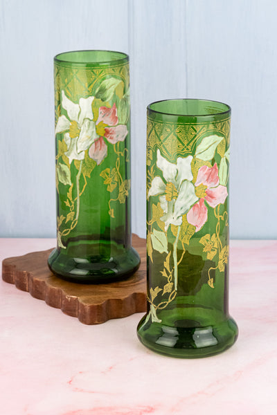 French Art Nouveau Lily Vase Pair