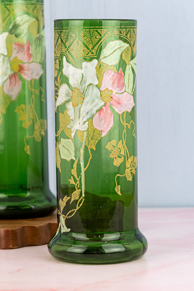 French Art Nouveau Lily Vase Pair