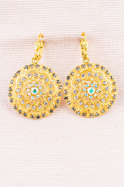 French Crystal Filigree Earrings