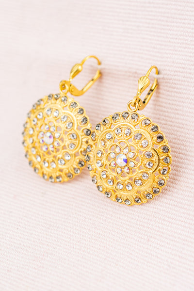 French Crystal Filigree Earrings