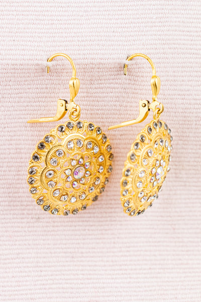 French Crystal Filigree Earrings