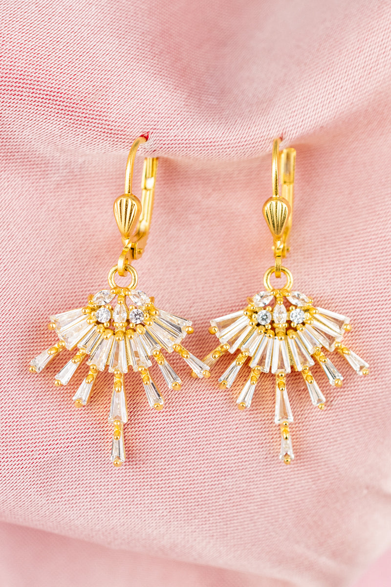 French Crystal Spray Earrings