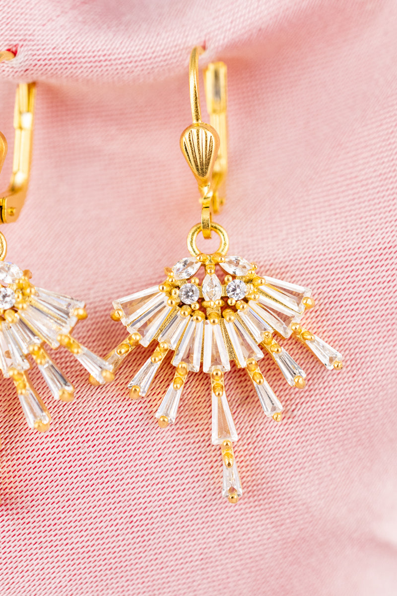 French Crystal Spray Earrings