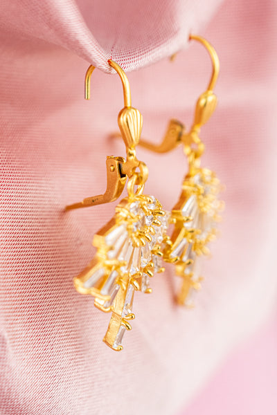 French Crystal Spray Earrings