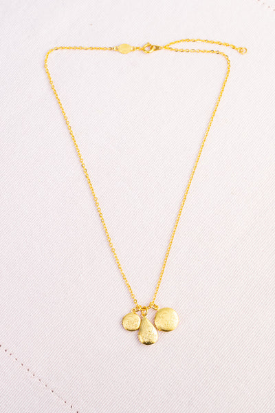 French Triple Locket Necklace