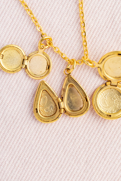 French Triple Locket Necklace