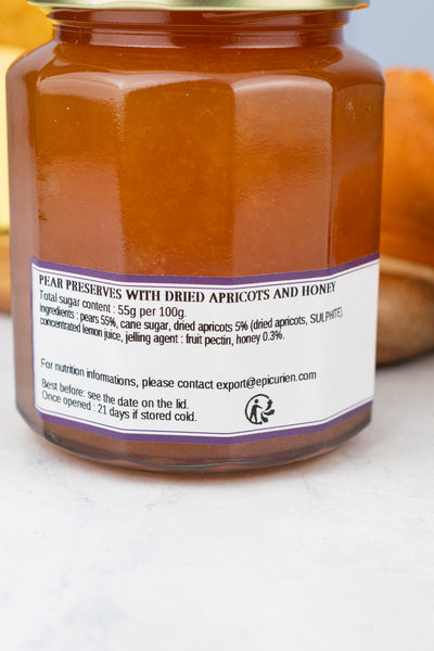French Pear Jam with Dried Apricots and Honey