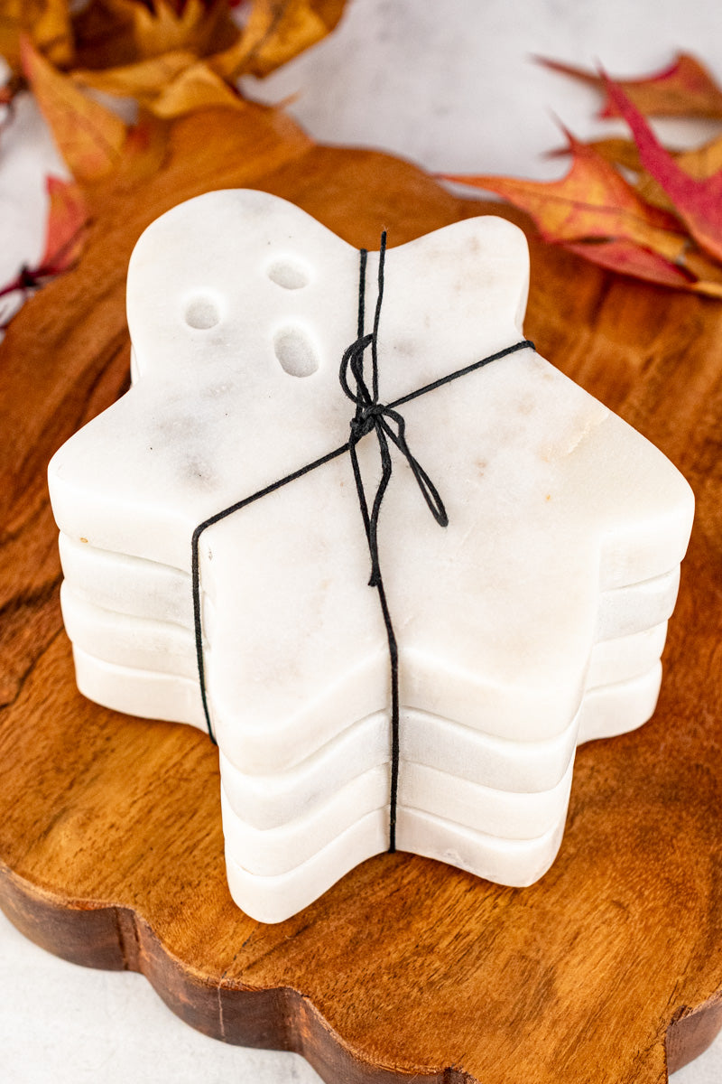 Ghost Marble Coasters - Set of 4