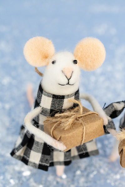 Gingham Gus & Gloria Mouse Ornaments