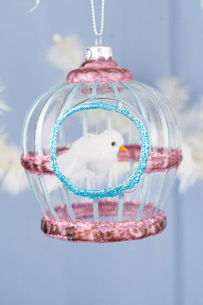 Glass Birdcage Ornament