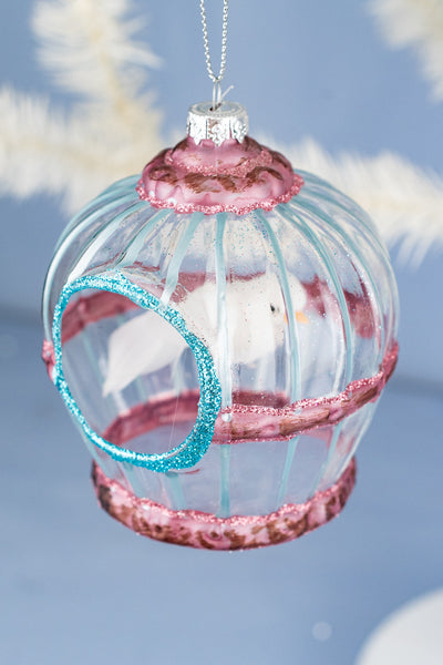 Glass Birdcage Ornament