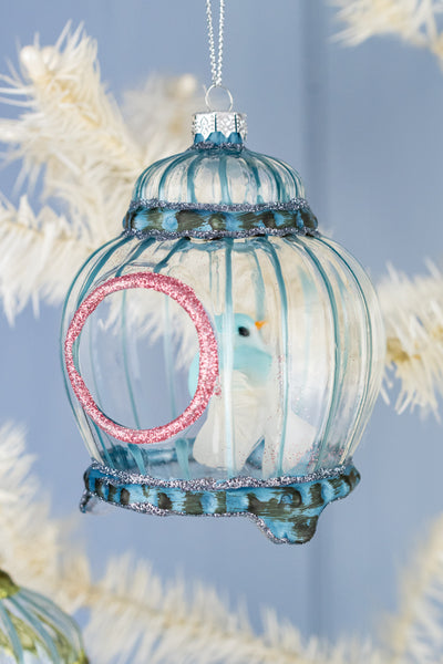 Glass Birdcage Ornament