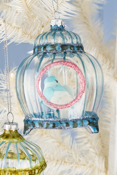 Glass Birdcage Ornament