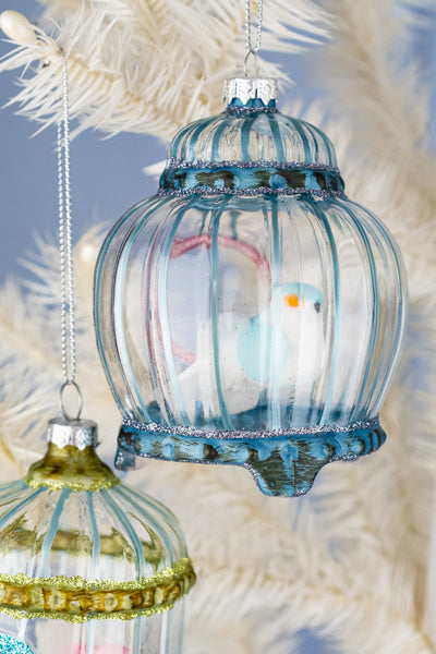 Glass Birdcage Ornament