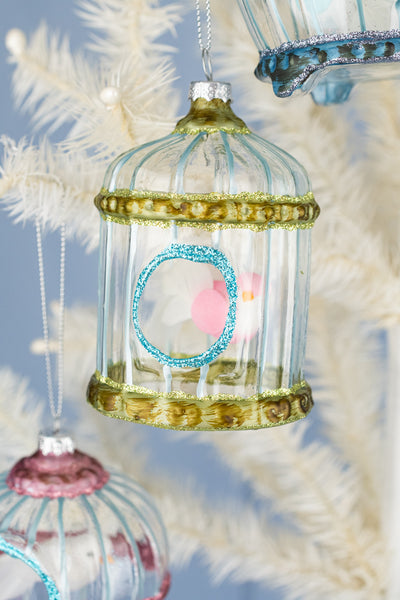 Glass Birdcage Ornament