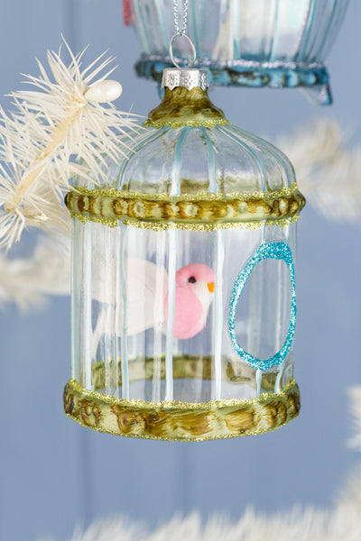 Glass Birdcage Ornament