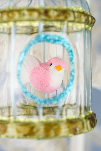 Glass Birdcage Ornament