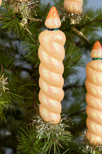 Glass Candle Clip Ornament - Set of 6