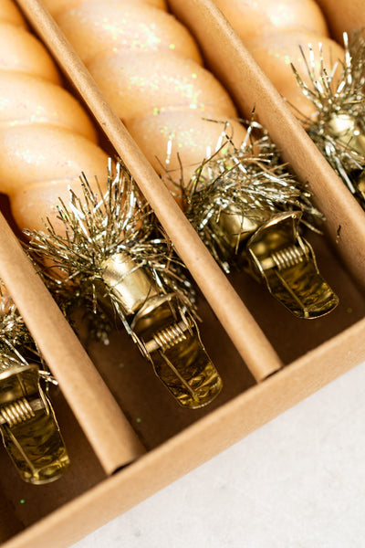 Glass Candle Clip Ornament - Set of 6