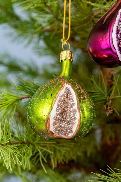 Glass Fig Ornament - Set of 3