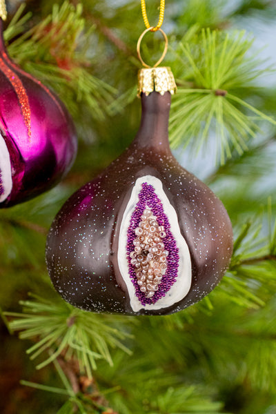 Glass Fig Ornament - Set of 3