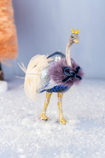 Glass Royal Ostrich Ornament