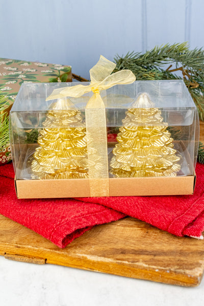 Gold Tree Candles - Set of 2