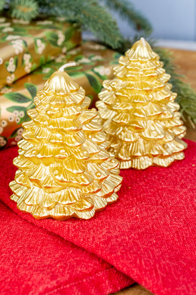 Gold Tree Candles - Set of 2