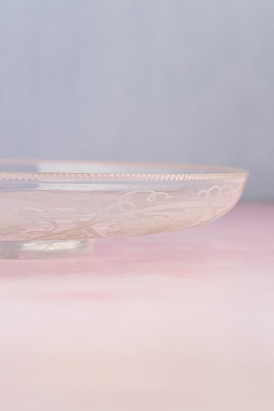 Antique English Glass & Silverplate Grape Stand