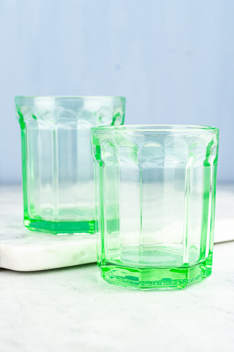 Green Glasses - Set of Two