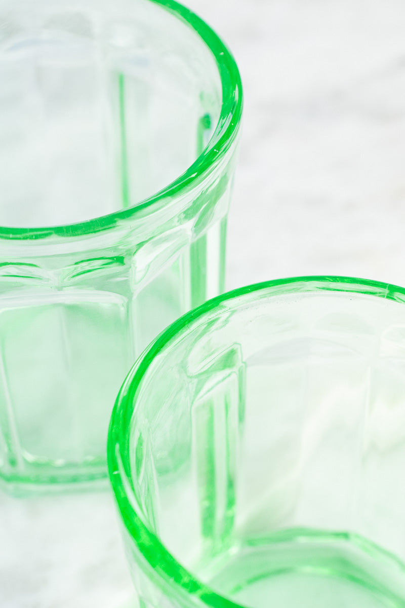 Green Glasses - Set of Two
