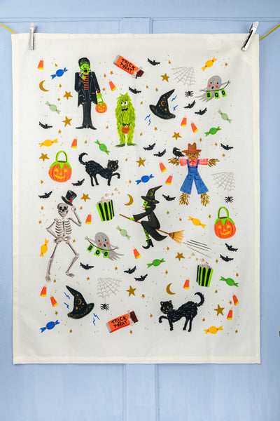 Halloween Parade Tea Towel