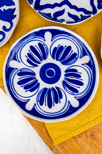 Hand-Painted Azulejo Stoneware Plates - Set of 4