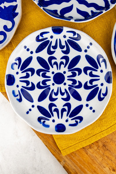 Hand-Painted Azulejo Stoneware Plates - Set of 4