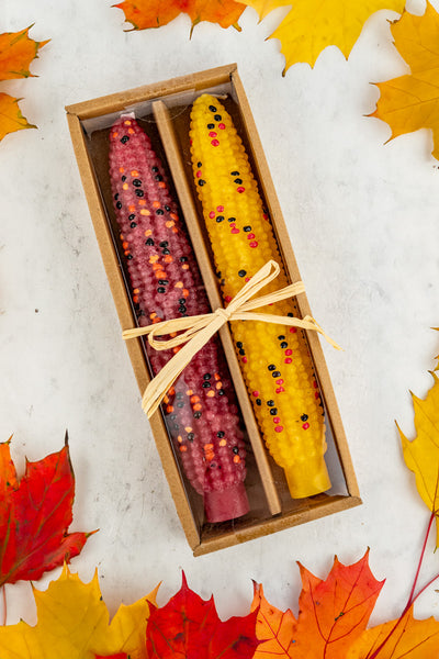 Harvest Corn Taper Candle Pair