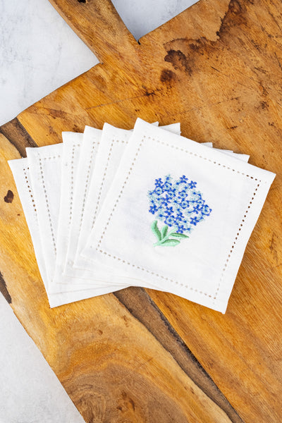 Hydrangea Cocktail Napkins - Set of 6