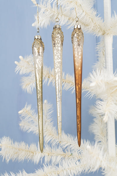 Icicle Ornaments - Set of 3