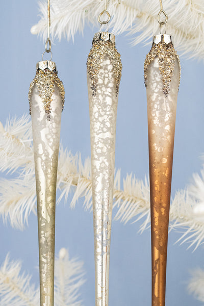 Icicle Ornaments - Set of 3