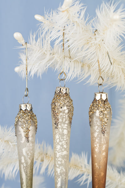 Icicle Ornaments - Set of 3