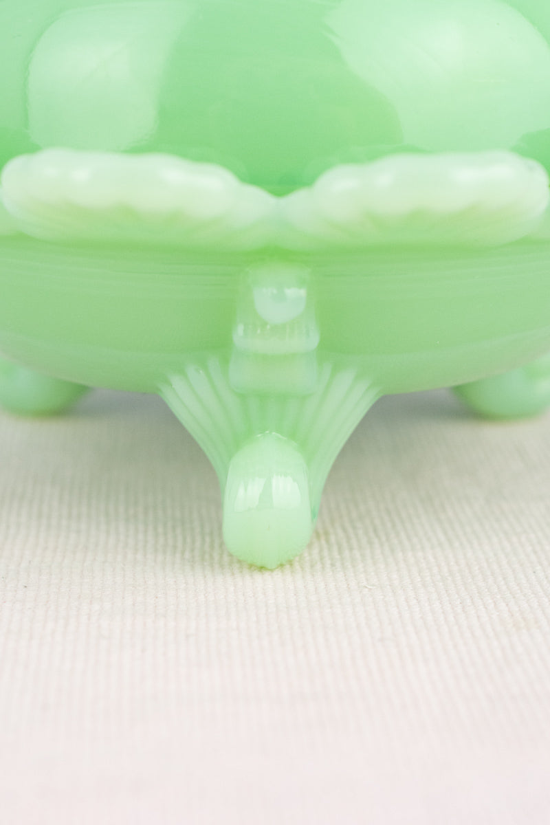 Jadeite Footed Candy Dish with Lid