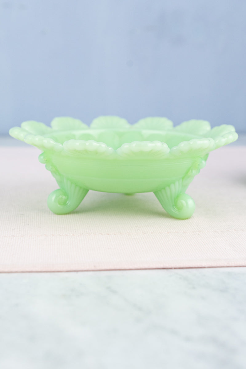 Jadeite Footed Candy Dish with Lid