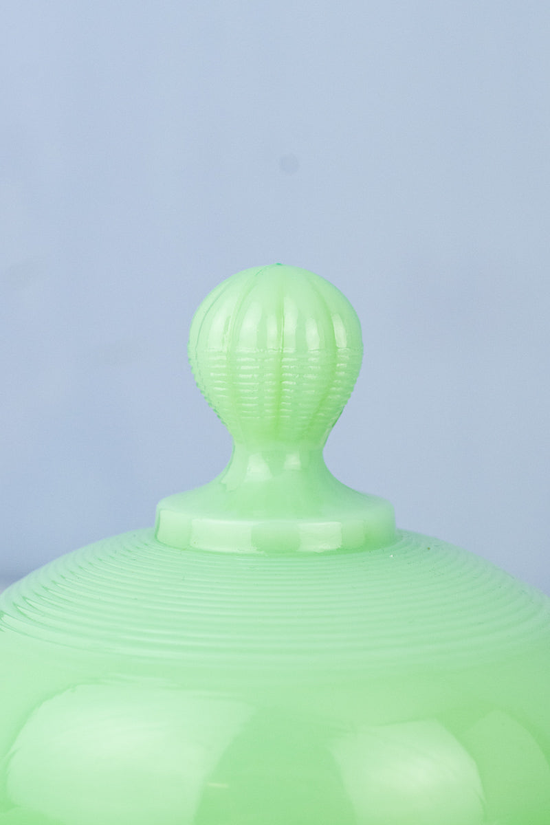 Jadeite Footed Candy Dish with Lid