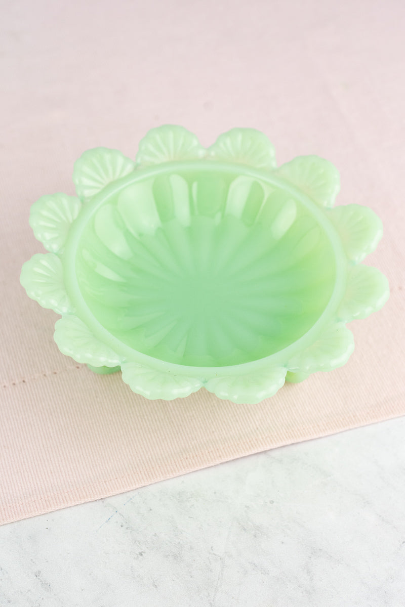 Jadeite Footed Candy Dish with Lid