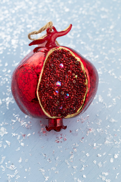 Jeweled Pomegranate Glass Ornament
