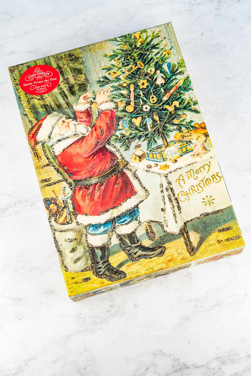 John Derian Santa Trims the Tree 1,000 Piece Puzzle, image 1 of 5
